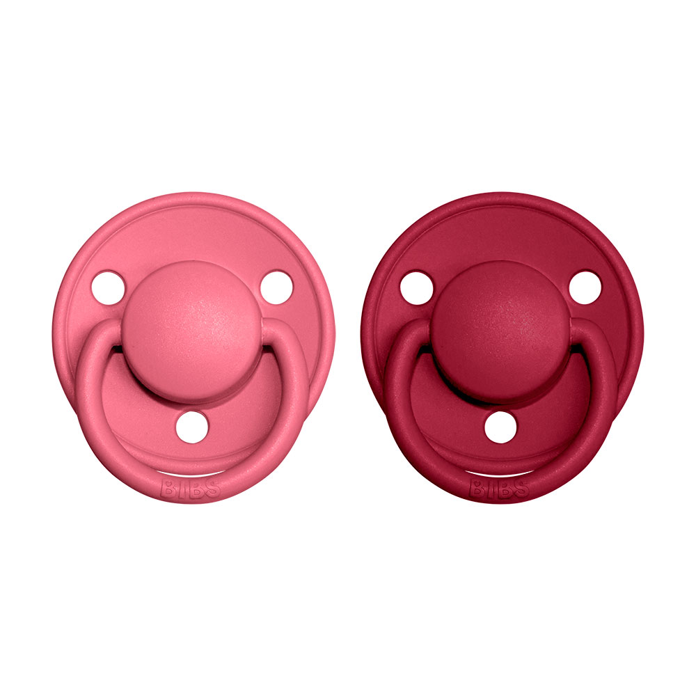 BIBS DE LUX Kaučukové Cumlíky 2ks Coral - Ruby DCR221