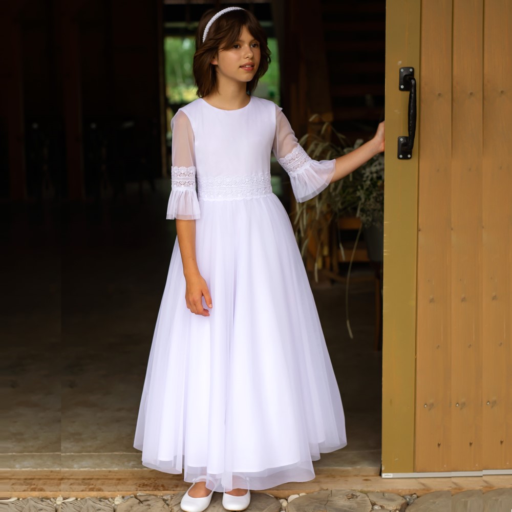 BabyCEREMONY Dievčenské elegantné dlhé šaty SLY 2SM-15A-1_look