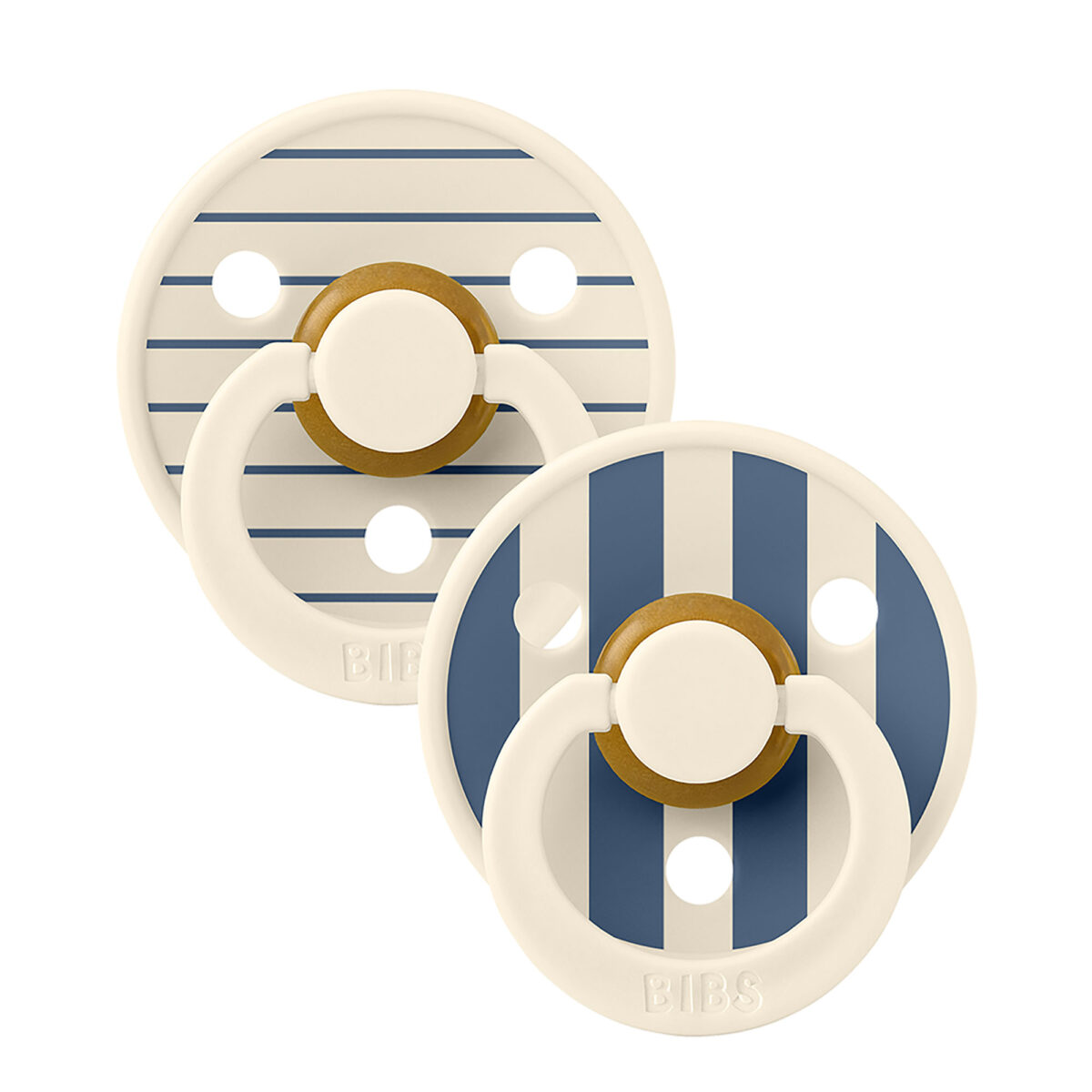 BIBS COLOUR Studio Pin Kaučukové Cumlíky 2ks Ivory - Steel Blue CIS105