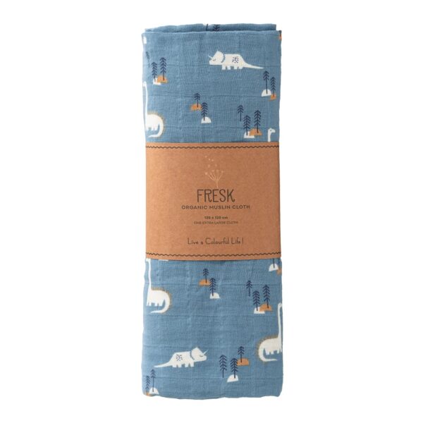 FRESK Detská Mušelínová Plienka DINO 120×120 F110-10