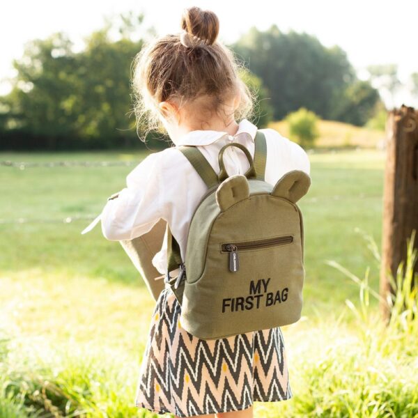 CHILDHOME Detský Batoh MY FIRST BAG CANVAS KHAKI 161965