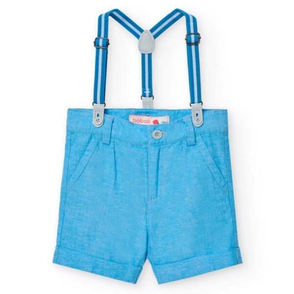 BOBOLI Chlapčenské Elegantné Ľanové Kraťasy s trakmi 711267-2583