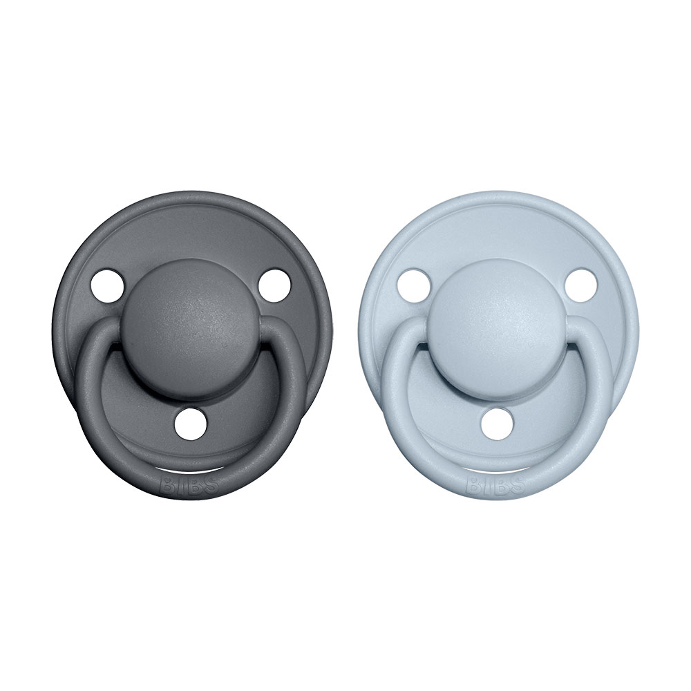 BIBS DE LUX Kaučukové Cumlíky 2ks Iron - Baby Blue DIB212