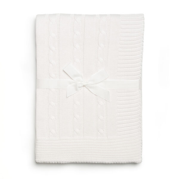 Detská Pletená Deka Vrkoč Biela 228-1